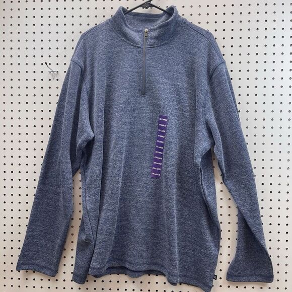 GAP Men's Size  XXL 1/4 Zip Pullover Blue Space Dye Long Sleeve Outdoors Lodge - Picture 1 of 5